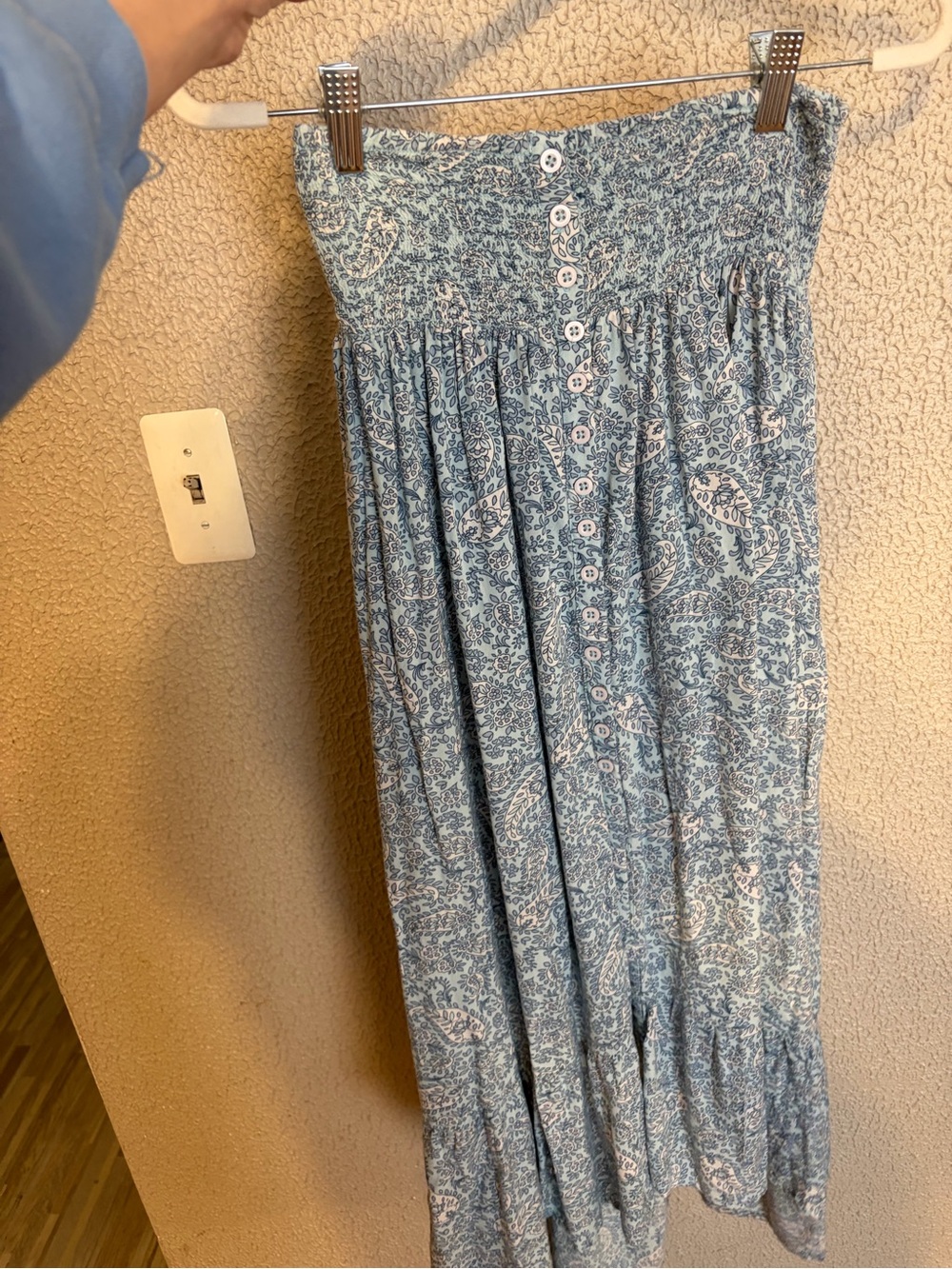 Patrons of Peace Blue Floral Midi Skirt